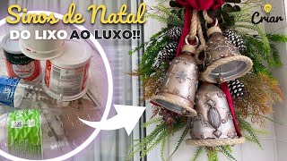 SINOS DE NATAL do Lixo ao Luxo  Natal Sustentável  Diy  Faça você mesmo [upl. by Groves]