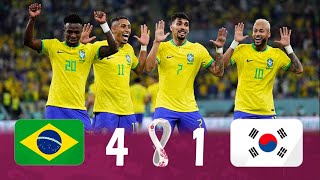 Brasil 4 x 1 Coreia do Sul ● melhores momentos  GLOBO FULL HD  ● Copa do Mundo Catar 2022 [upl. by Bello]