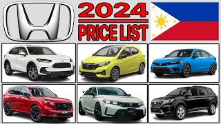 Honda Car Price List Philippines 2024 [upl. by Adnilemreh983]