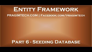 Part 6 How to seed database with test data using entity framework [upl. by Manning]