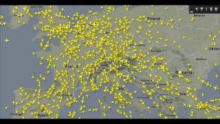 Flightradar24com  The sky of Europe [upl. by Behre]