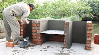 Design and construction of a home barbecue  DIY beautiful BBQ grill [upl. by Ahtaela]