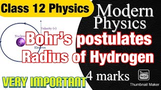 Class 12 Bohr’s Postulates amp Radius of Hydrogen in Nepali  Modern Physics Quantization of Energy [upl. by Ahsieat]