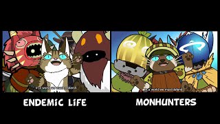 Comparison Video Endemic Life X MonHunters  MHSnap X PkmnSnap [upl. by Shem399]