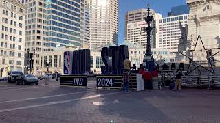 2024 AllStar logo goes up on Monument Circle in Indianapolis [upl. by Bina708]