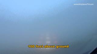 Airbus A320 autoland ILS CAT III RVR 300 very low visibility landing [upl. by Nalad]