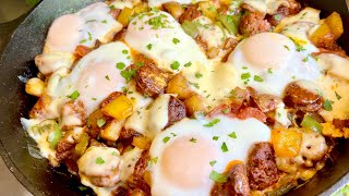 DESAYUNO ESPECTACULAR CAZUELA DE HUEVOS CON CHORIZO A MI ESTILO  ALMUERZO MEXICANO  DESAYUNO [upl. by Ayk90]