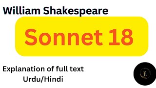 Sonnet 18  William Shakespeare  Line by line explanation  Analysis  HindiUrdu [upl. by Adlecirg]