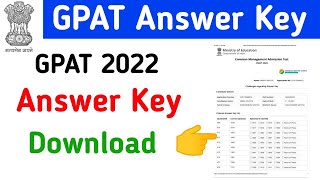 GPAT Answer Key 2022  NTA GPAT Answer Key Download  Gpat Answer key Kab Aaayega gpatanswerkey [upl. by Lenee]