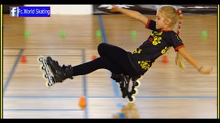 Fantastic little girl  the best talent in the world 2016 Rollerblade Freestyle Slalom dancing usa [upl. by Arihsaj]