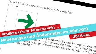 Neuerungen und Änderungen im Jahr 2019 im Straßenverkehr [upl. by Pokorny]