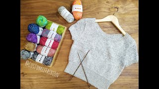 Review Paintbox Yarns Metallic DK  Knit Cool Cropped top and Twirling top with Customee [upl. by Lap]