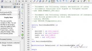 VHDL Lecture 4 Lab1Switches LEDs Simulation [upl. by Hteik]