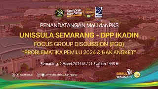 Penandatangan MoU dan PKS antara UNISSULA Semarang  DPP IKADIN [upl. by Sivle153]