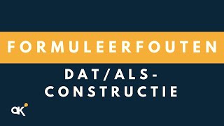 Formuleerfouten datalsconstructie [upl. by Malloch]