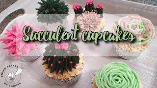 Succulent cupcake flowers tutorial [upl. by Schwenk]