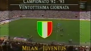 Milan  Juventus 13 17041993 11a Ritorno Serie A [upl. by Nitsej]