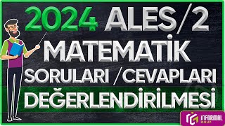 2024 ALES2 MATEMATİK Soruları  Cevapları Ve Çözümleri [upl. by Lonergan]