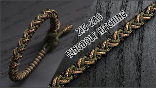 HOW TO MAKE ZIG ZAG RINGBOLT HITCHING PARACORD BRACELET EASY PARACORD TUTORIAL DIY [upl. by Nohsad]