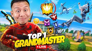 45000 Rank Score Top 1 Grandmaster Live Rank Push V Badge Youtubers 😱 Tonde Gamer freefire live [upl. by Hubing]