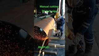 Carbon steel manual cutting of pipe viral piping [upl. by Darren]