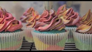 Perfect Rainbow Cupcakes with Rainbow Frosting [upl. by Etakyram]