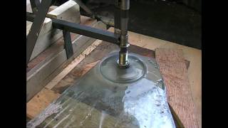 Cutting a 6 inch disk from 19mm glass for telescope mirror [upl. by Einal65]