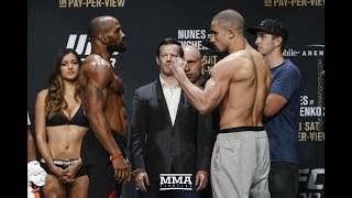 UFC 213 Yoel Romero vs Robert Whittaker Weighin Staredown  MMA Fighting [upl. by Gualtiero]