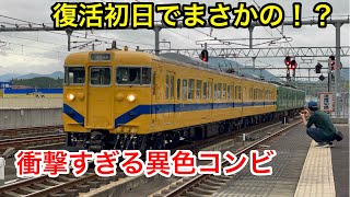 え！？北近畿地区で復活した国鉄113系福知山色リバイバル列車がまさかの姿で現れました… [upl. by Haridan]