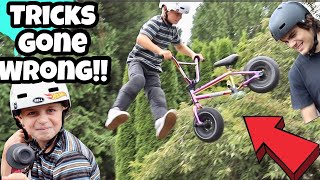 New Mini BMX Bike Tricks GONE WRONG [upl. by Aramoiz]