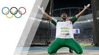 Nazarov wins historic gold in Mens Hammer Throw [upl. by Annayrb]