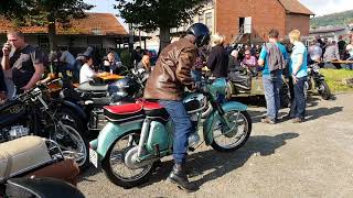 DKW Motorrad Sound  Oldtimer Treffen Ebersbach  Museum Patina [upl. by Ellehcram]