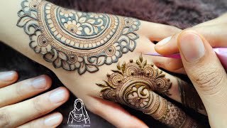 Stylish Beautiful Henna Design with Negative filling  stylish mehandi design by thouseenshenna [upl. by Wood331]