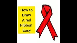 How to draw a ribbon easy step by step [upl. by Dun]