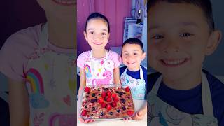 Children make a delicious tiramisu cake with strawberry shorts viral cake trending food viral [upl. by Alac]