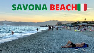 Savona Italy Summer Evening Beach Walk  Italy Summer Walking Tour [upl. by Nuhsal]