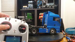 MAN TGX Tamiya 114 with FLY SKY FS I6S and CS RC16 rc truck [upl. by Bolanger]