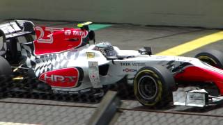 GP Brasil F1 2011 HRT on pitlane [upl. by Nawuj]