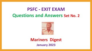 PSFC  EXIT EXAM  Questions and Answers Set No 2 [upl. by Armstrong592]