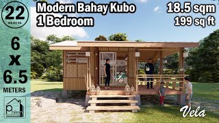 TINY BAHAY KUBO  185 sqm ONE BEDROOM MODERN BAHAY KUBO  MODERN AMAKAN HOUSE DESIGN [upl. by Dimo70]