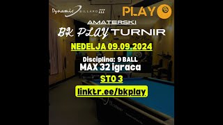 BK Play Zrenjanin 0909 9Ball Turnir  3 Sto [upl. by Yenaj]