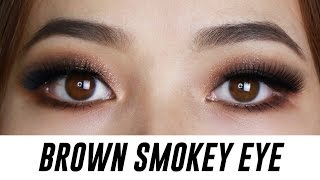 Brown Smokey Eye Makeup for Small Hooded Monolid Eyes  Tina Yong [upl. by Maltzman]