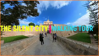 Mdina Malta  Walking Tour of the Silent City and the old Capital of Malta  4K [upl. by Xenos258]