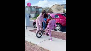 Kind Driver Helps Mother Teach Child to Ride Bike shorts [upl. by Birdella]