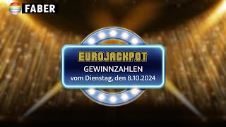 FABER Lotto · EurojackpotGewinnzahlen vom Dienstag den 08102024 [upl. by Yrak]