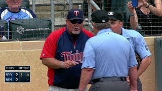 NYYMIN Gardenhire ejected arguing for balk call [upl. by Dukie135]