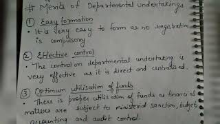 Departmental undertakingsfeaturesmeritsdemeritswith notes class 11 business studies [upl. by Gupta]