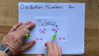 Oxidation Numbers for CuNO32 copper II nitrate [upl. by Notsle]