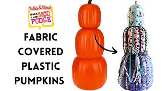 How to Cover Plastic Stacking Pumpkins with Fabric [upl. by Trub]