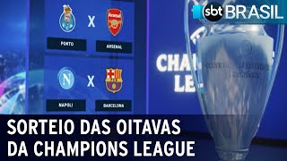 UEFA realiza sorteio das oitavas de final da Champions League  SBT Brasil 181223 [upl. by Gamages]